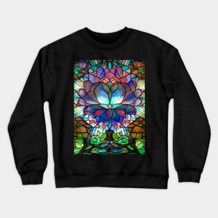 Stained Glass Lotus Flower Crewneck Sweatshirt